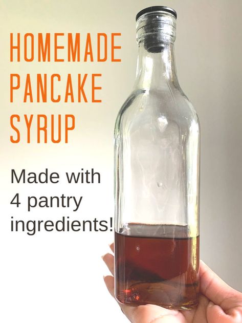 How To Make Pancake Syrup at Home - 4 Hats and Frugal Healthy Pancake Syrup Alternative, How To Make Pancake Syrup At Home, How To Make Syrup For Pancakes Easy, How To Make Homemade Syrup, Diy Pancake Syrup Easy, Making Syrup For Pancakes, Breakfast Syrup Recipe, Syrup Alternatives For Pancakes, Pancake Syrup Alternative