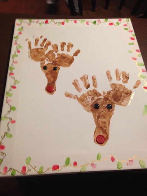 Rain Deer Hand Print, Rain Deer Footprint, Painted Antlers, Deer Painting, Deer Decor, Deer Art, Girl Scout Ideas, Childrens Christmas, Daycare Crafts