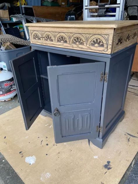 Vintage Thrift Store Bar Cabinet Makeover Before and After | Hometalk Bar Cabinet Diy, Bar Cabinet Makeover, Cabinet Diy, Redo Cabinets, Vintage Thrift Stores, Room On A Budget, Furniture Upcycle, Liquor Bar, Dry Sink