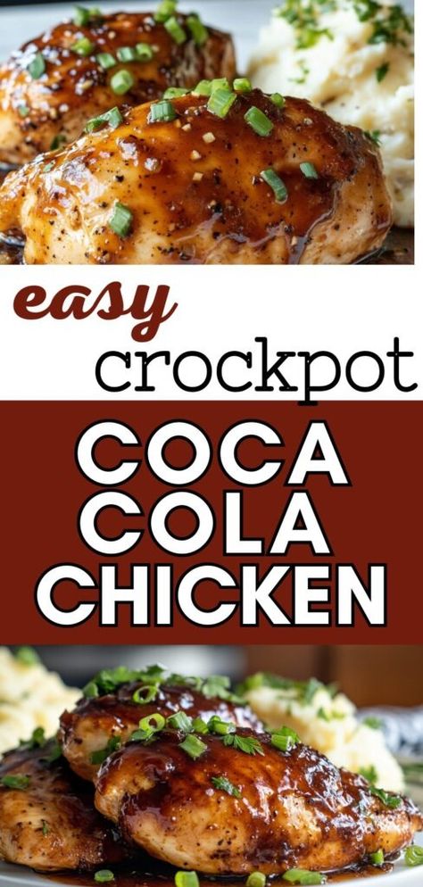 Looking for a simple and healthy dinner idea? This Cola Chicken Recipe is the perfect choice for anyone who loves easy-to-make meals. It’s a delicious, low-calorie option for Chicken Crockpot Dinners Easy and works great for anyone who enjoys Chicken Breast Recipes Crockpot. With minimal prep, this is one of the best Crockpot Chicken Low Calorie dishes you can try. Make it part of your go-to list of healthy, satisfying meals. #ChickenRecipesInCrockpot #CrockpotHealthyChickenRecipes Coca Cola Chicken Crockpot, Easy Healthy Crockpot Chicken, Chicken Crockpot Dinners, Crockpot Dinners Easy, Dinner Recipes For The Week, Spicy Chicken Breast Recipes, Recipes For The Week, Coca Cola Chicken, Slow Cooker Pasta Recipes