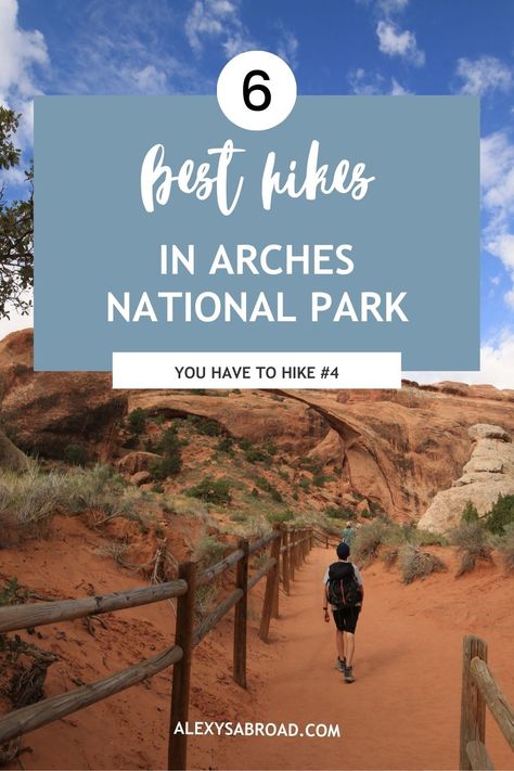 Here are the 6 best hiking trails in Arches National Park (+ 2 bonus hikes just in case you have extra time!) To suit every hiker's needs, I've included trails that range from easy to difficult! Utah Travel, National Parks Usa, Arches National Park, Best Hikes, Hiking Trails, Just In Case, Utah, National Park, National Parks