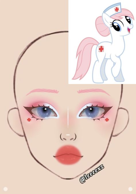 Fluttershy Makeup, Mlp Makeup, My Little Pony Makeup, Anime Inspired Makeup, Makeup Ideas Drawing, Pokemon Makeup, Nurse Makeup, Cute Clown Makeup, Pony Makeup