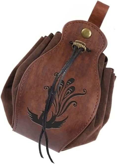 Amazon.com: Medieval Leather Pouch, Portable Drawstring Purse, Vintage Belt Pouch Dice Bag For LARP Fantasy Events, Renaissance Faire,Halloween : Clothing, Shoes & Jewelry Medieval Leather Pouch, Medieval Belt Pouch, Fantasy Bags, Dragon Accessories, Viking Belt, Leather Belt Pouch, Medieval Belt, Halloween Clothing, Drawstring Purse