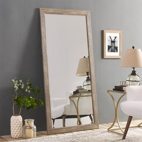 Full Length Mirror Wood Frame, Rustic Floor Mirrors, Rustic Full Length Mirror, Oversized Floor Mirror, Faux Wood Flooring, Large Floor Mirror, Rustic Floor, Floor Length Mirror, Farmhouse Mirrors