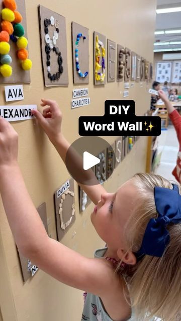 Elizabeth ✨ Preschool for You | DIY Word Wall✨ 

Why make your own word wall rather than purchasing pre made letters? Let me list the ways… the kids are taking an active... | Instagram Wordwall Kindergarten Ideas, Preschool Word Walls, Abc Wall Decor, Word Wall Kindergarten, Thema Letters, Word Wall Ideas, Kindergarten Classroom Setup, Childcare Ideas, Abc Wall