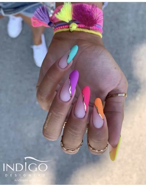 Bright Summer Nails Designs, Indigo Nails, Vibrant Nails, Bright Nails, Neon Nails, Fabulous Nails, Chic Nails, Funky Nails, Fancy Nails