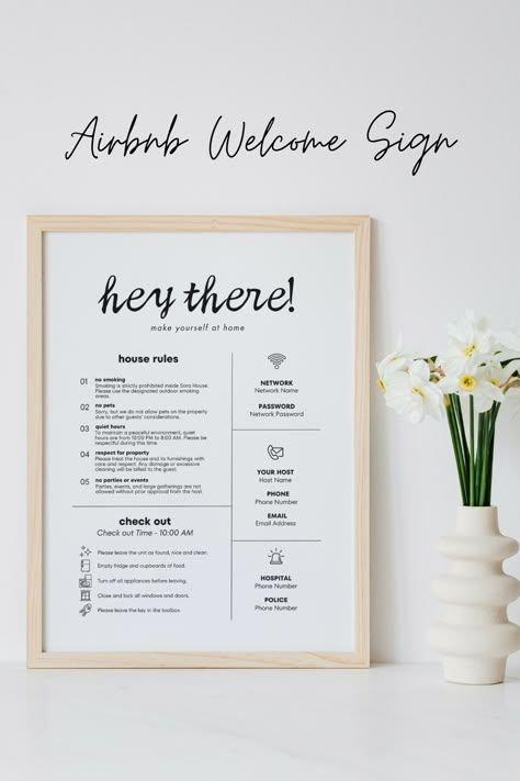 Apartment Welcome Sign, Best Airbnb Interior Design, Scandinavian Airbnb, Air Bnb Welcome, Airbnb Chalkboard Ideas, Airbnb Room Design, Airbnb Flat Ideas, Airbnb Apartment Ideas, Airbnb Host Tips Ideas