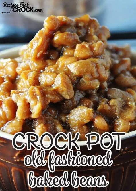 These Old Fashioned Crock Pot Baked Beans are a simple made-from-scratch recipe that is delicious! Grandma Browns Baked Beans, Old Fashioned Baked Beans Recipe, Grandma Browns Baked Beans Recipe, Beans In Crock Pot, Baked Beans Recipe Crockpot, Old Fashioned Baked Beans, Crock Pot Baked Beans, Beans Recipe Crockpot, Baked Beans From Scratch