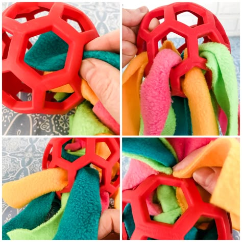 Sniffle Ball Dog, Dog Breeder Photoshoot, Diy Snuffle Matt, Snuffle Balls For Dogs Diy, Diy Dog Sniff Ball, How To Make A Dog Snuffle Mat, How To Make Snuffle Mats For Dogs, Diy Dog Sniff Toy, Diy Sniff Mat