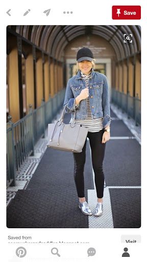 Reviewed By Mom: 365 Days of Pinterest Challenge: Day 6! #stripes #JeanJacket #fashion #casual Silver Shoes Outfit, Silver Oxford Shoes, Tennis Shoes Outfit Work, Oxfords Outfit, How To Wear Loafers, Pinterest Challenge, Oxford Shoes Outfit, Tennis Shoes Outfit, Shoes Outfit