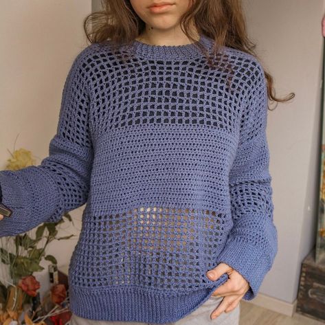 Crochet Mesh Sweater, Mesh Cardigan, Crochet Jumper, Mesh Sweater, Crochet Sweaters, Pull Oversize, Mesh Tops, Sweater Crochet Pattern, Diy Crochet Projects