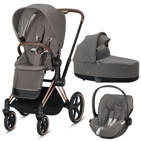 Cybex Priam 3 in 1 Travel System Rose Gold/Soho Grey Travel Systems 6417-RG-SG 4058511577593 Cybex Priam, Empowering Parents, Natural Baby Shower, Prams And Pushchairs, Nature Baby Shower, Baby Co, Package Deal, Swivel Wheels, Travel System