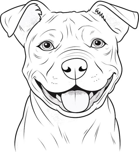 A drawing of a dog with a big smile on i... | Premium Vector #Freepik #vector #vector-illustration #vector-drawing #dog-vector #coloring-pages Dog Coloring Sheets Free Printable, Happy Face Drawing, Drawing Of A Dog, Dog Face Drawing, Dog Line Drawing, Dog Drawings, Dog Outline, Fat Dogs, Glue Art