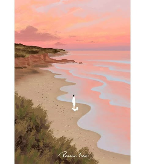 Paco Yao, Beach Graphics, Poster Beach, Beach Illustration, Beach Artwork, City Illustration, Water Art, Travel Illustration, Beach Painting