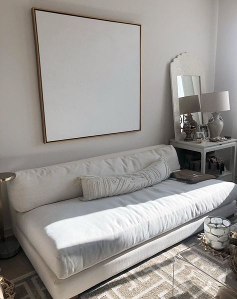 CB2 PIAZZA 82" Sofa With White Oak Legs for Sale in Irvine, CA - OfferUp Home Decor Sale, Linen Upholstery, Solid Hardwood, Soft White, White Oak, Seat Cushion, Furniture Making, White Frame, Guest Room