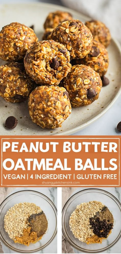 Gluten Free Energy Bites, Peanut Butter Oatmeal Balls, Oatmeal Energy Bites, Oatmeal Balls, Protein Balls Recipes, Box Snack, No Bake Peanut Butter, Healthy Protein Snacks, Complex Carbs