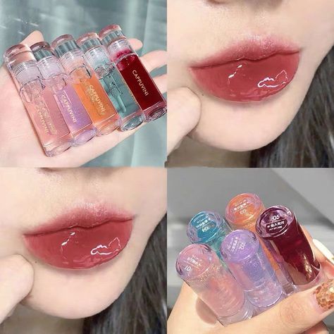 Cute Lip Gloss, Color Changing Lipstick, Fashion Kawaii, Lipgloss Lips, Makeup Accesories, Hydrating Lip Gloss, Lip Cosmetics, Velvet Lipstick, Makeup Eyelashes