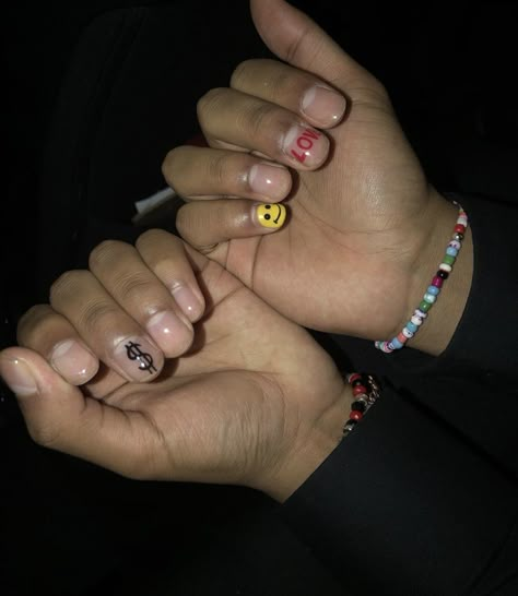 Minimal Nails Art, Mens Nails, Hippie Nails, Hard Nails, Studded Nails, Minimal Nails, Asap Rocky, Beach Nails, Manicure Y Pedicure