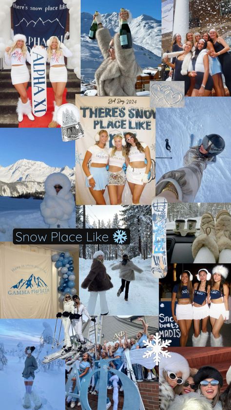 Spirit Week Themes, Sorority Recruitment Themes, Recruiting Ideas, Sisterhood Ideas, Snow Place Like Home, Sorority Socials, Sorority Rush Themes, Sorority Themes, Rush Themes