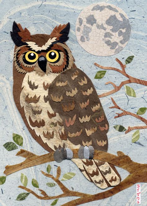 Arte Pop Up, Owl Quilt, Paper Collages, Owl Moon, 8th Grade Art, Owl Artwork, Paper Art Projects, Paper Cutout Art, Textile Art Embroidery