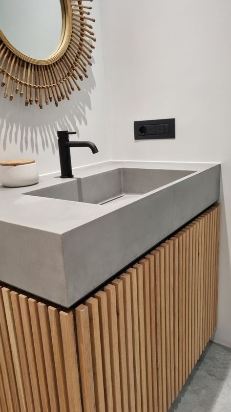 Single Bathroom Sink, Concrete Bathroom Vanity, Floating Vanity Bathroom, Cement Sink, Ramp Sink, Concrete Vanity Top, Concrete Bathroom Sink, Cement Bathroom, Concrete Vanity