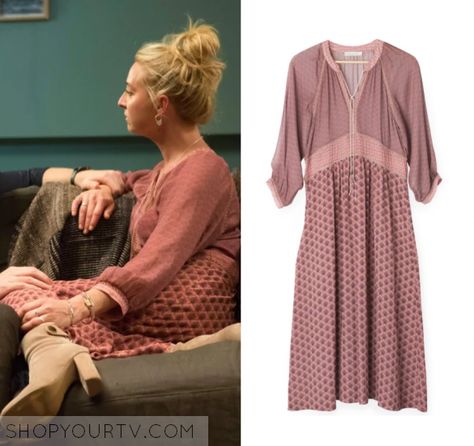 Nina Proudman Style, Nina Proudman, Asher Keddie, Blue Suede Jacket, Cutout Boots, Paisley Kimono, Worn On Tv, Wardrobe Clothes, Pink Maxi