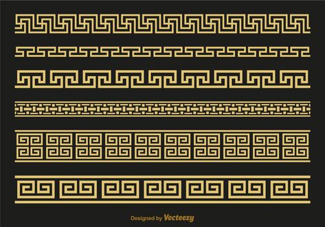 Download Decorative Gold Borders Set Vector Art. Choose from over a million free vectors, clipart graphics, vector art images, design templates, and illustrations created by artists worldwide! Versace Logo Wallpapers, Versace Logo Design, Motif Vector, Versace Pattern, Versace Design, Vintage Frames Vector, Greek Symbol, Greek Pattern, Vector Border