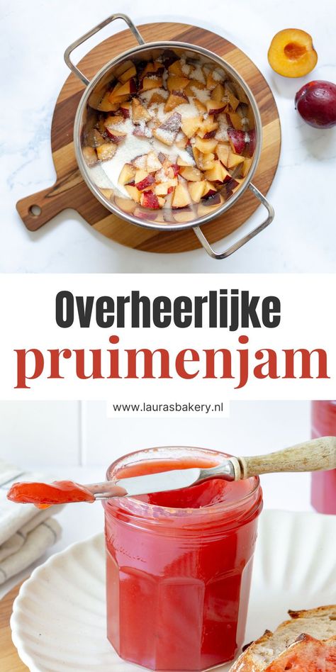 Zelf pruimenjam maken? Dat is makkelijker dan je denkt én heel smakelijk! Met dit recept heb je binnen no-time heerlijke zelfgemaakte jam in je voorraadkast. Jam, Collage, Van, Pins