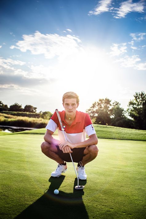 Golf course senior pictures Golf Photoshoot Photo Ideas, Golf Portraits, Golf Senior Pictures, Senior Photos Boys, Boys Golf, Kids Golf, Senior Pictures Boys, Senior Guys, Senior Poses