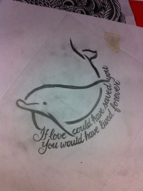 Tattoo I'm going to get in a couple days in memory of my mother who passed away, she loved dolphins. I love this tattoo. Law Tattoo, Tattoo Sister, Dolphin Tattoos, In Loving Memory Tattoos, Dolphin Tattoo, Dolphins Tattoo, Memorial Tattoo, Memorial Tattoos, Tattoo Designs And Meanings