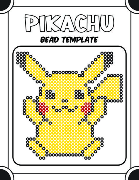 Free Pearler Bead Patterns, Perler Bead Patterns Free Printable, Perler Bead Patterns Pikachu, Perler Pokemon Pattern, Easy Pokemon Crafts, Pokemon Hama Beads Pattern, Pokemon Perler Patterns, Studio Ghibli Perler Bead Patterns, Free Perler Bead Patterns