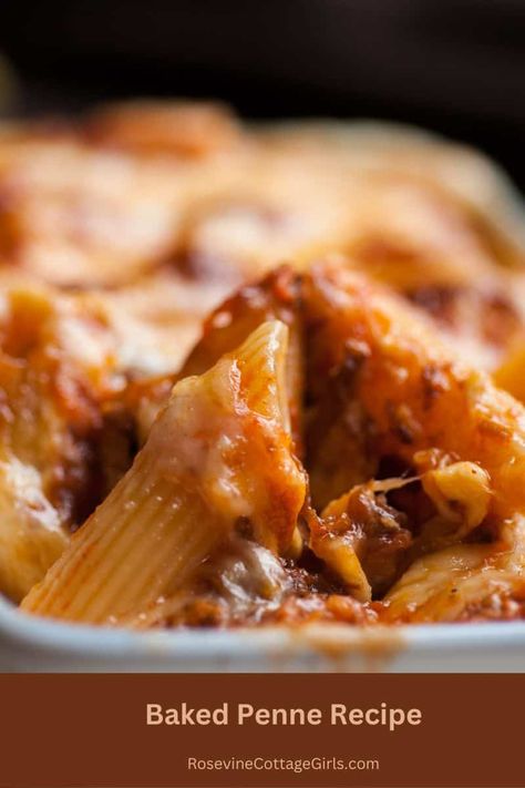 Baked Penne Pasta boasts perfectly cooked penne, a delectable homemade sauce, and a heavenly layer of melted cheese that's sure to be the family's favorite dish. Raos Marinara Recipe, Baked Penne Pasta, Penne Recipes, Penne Pasta Recipes, Baked Penne, Marinara Recipe, Penne Pasta, Pasta Bake, Homemade Sauce