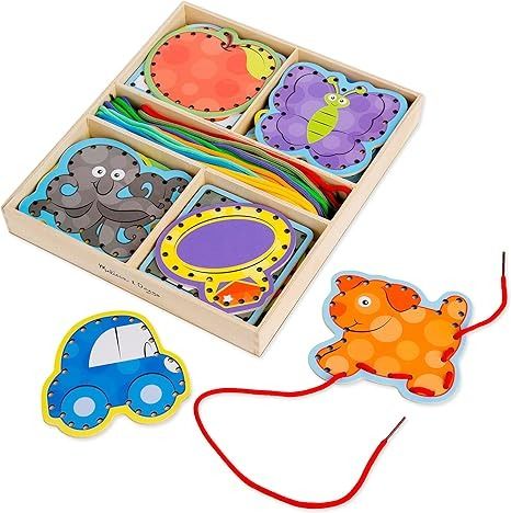 Amazon.com: Melissa & Doug Alphabet Wooden Lacing Cards With Double-Sided Panels and Matching Laces - Lacing Toys For Toddlers, Fine Motor Skills Threading Cards, Sewing Cards For Preschoolers And Kids Ages 3+ : Melissa & Doug: Everything Else Alphabet For Toddlers, Lacing Cards, Quiet Time Activities, Sewing Cards, Colorful Illustration, Melissa And Doug, Wooden Cards, Upper And Lowercase Letters, Melissa & Doug