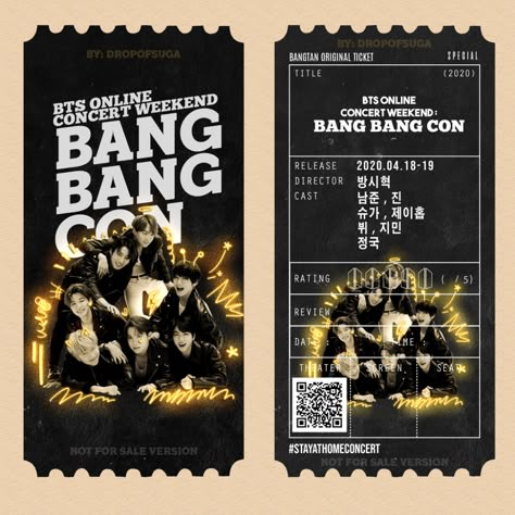 Bts Concert Tickets, Ticket Drawing, Bts Tickets, Movie Ticket, Bts Polaroid, Concert Ticket, Buku Harry Potter, Kpop Diy, Ticket Design