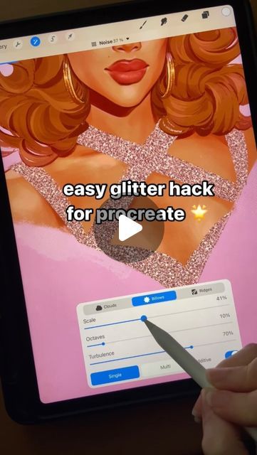 roosa-mari on Instagram: "quick little glitter hack for procreate ✨  #digitalart #digitaldrawing #procreate #procreatetutorial #procreatetips #procreateapp #illustration #fanart #dragrace #arttips #arttutorial" How To Draw Glitter, Things To Draw On Procreate, Glitter Procreate, Glitter Illustration, Procreate Hacks, How To Make Glitter, Ipad Tips, Crystal Texture, Procreate Tutorial