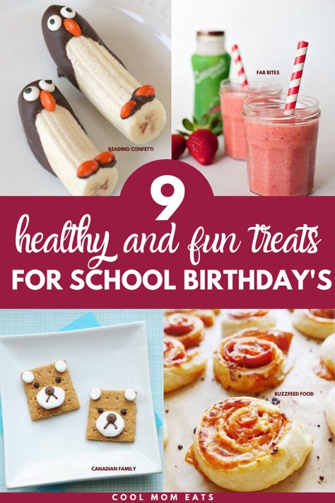 Healthy Preschool Birthday Treats, Health Birthday Treats, Healthy Snacks For Classroom Party, Healthy Classroom Snacks School Birthday, 1st Birthday Treats For Daycare, Healthy School Birthday Treats, Healthy Daycare Birthday Treats, School Approved Birthday Treats, Preschool Birthday Snacks For Classroom