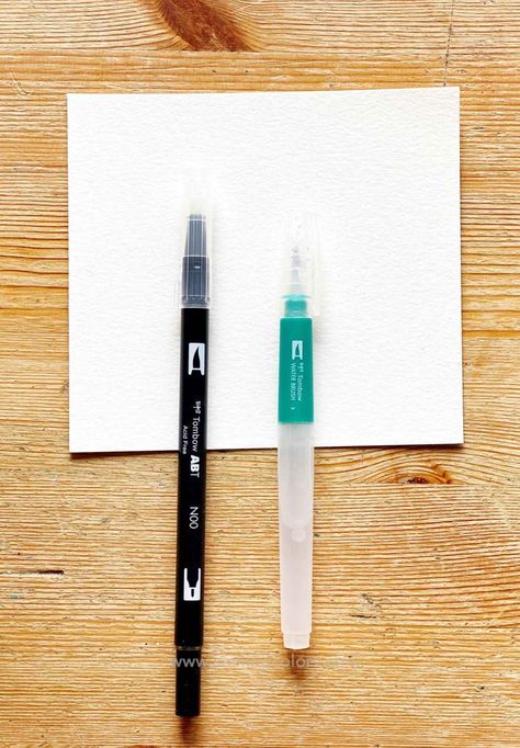 Blending markers 2 ways: Which is better Blender Pen or Water Brush? Brush Pen Art Ideas, Pen Art Ideas, Water Based Markers, Watercolour Pens, Blending Markers, Tombow Brush Pen, Brush Watercolor, Hand Lettering For Beginners, Watercolor Markers