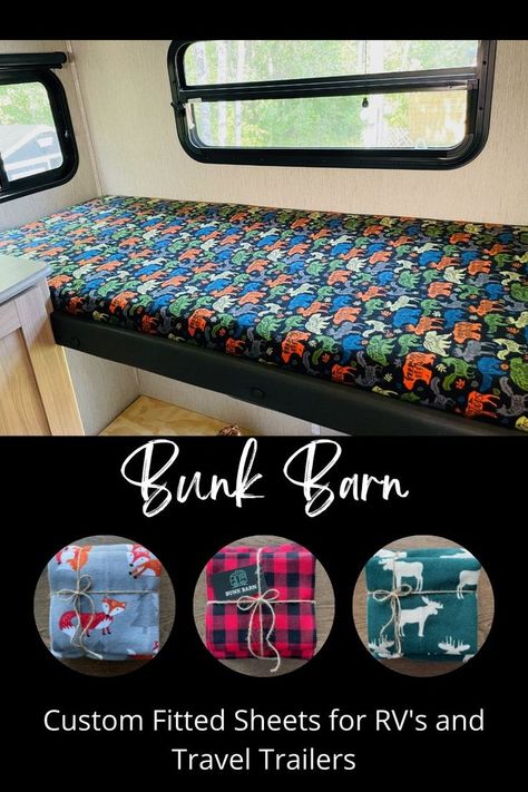 Rv Bunk Beds Ideas, Camper Bunk Bed Ideas, Bunk Bed Sheets, Camper Bunk Beds, Rv Bunk Beds, Rv Bedding, Camper Beds, Camper Organization, Rv Repair