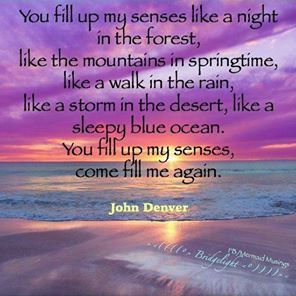 John Denver Quotes, John Denver Songs, My Senses, Continents And Oceans, Classic Rock And Roll, Ocean Quotes, John Denver, Walking In The Rain, Favorite Lyrics