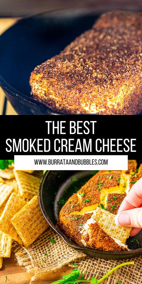 Smoked Cheese Ball Recipes, Smoked Goat Cheese Recipe, Smoked Christmas Appetizers, Smoked Pickles, Cold Smoked Recipes, Smoker Christmas Recipes, Smoked Cream Cheese Dip Recipe, Cream Cheese On The Grill, Smoked Cheese Ball