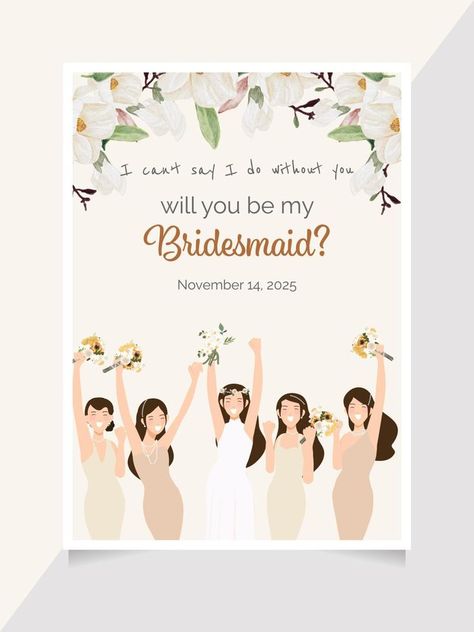 cute young wedding couple on watercolor white magnolia flower bouquet wedding invitation card template collection Magnolia Flower Bouquet, Bridesmaid Invitation Card, White Magnolia Flower, Couple Vector, Hair Doo, Young Wedding, Bridesmaid Invitation, Vector Infographic, Bridesmaid Card