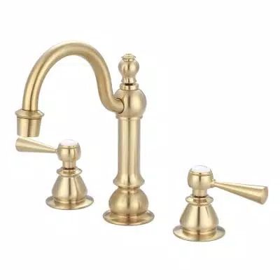 8 in. Adjustable Widespread 2-Handle High Arc Lavatory Faucet in Satin Brass Vintage Bathroom Faucet, Vintage Faucet, Condo Bathroom, Brass Bathroom Faucets, Student Room, Restroom Decor, Bathroom Red, Single Hole Bathroom Faucet, Brass Bathroom