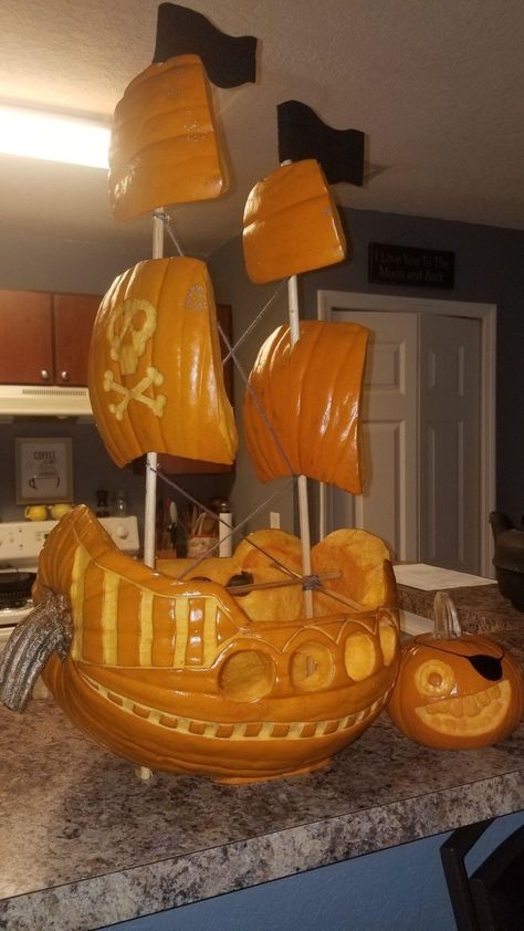 Pumkin Carving Pirate Ship, Pumpkin Carving Ideas Competition, Awesome Carved Pumpkins, Creative Pumpkin Designs, 3 Pumpkin Carving Ideas, Pumpkin Carving Ideas Contest Winners, Anything But A Pumpkin Contest, Crazy Pumpkin Ideas, 2024 Pumpkin Ideas