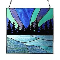 Large Suncatcher, Stained Glass Quilt, Lake Scene, Christmas In July Sale, Stained Glass Window Panel, Stained Glass Panel, Stained Glass Panels, Decorative Glass, Stained Glass Window