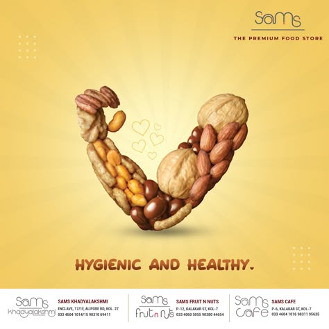 Hygienic and Healthy | Social Media Dry Fruit Post | Shiv Graphic Designer
#socialmediadryfruitads #sociamediadryfruitcreativeads #socialmdiadryfruitpost #socialmediadryfruitcreativepost #dryfruit #dryfruitads #dryfruitpost #socialmediacreaiveads #socialmediacreativepost #dryfruit #cakeshop #cakeads #shivcreative #shivgraphicdesigner Dryfruit Creative Ads, Fruit Social Media Design, Fruit Creative Ads, Healthy Social Media, Dry Fruits Benefits, Social Media Campaign Design, Spices Packaging, Digital Advertising Design, Winter Fruit