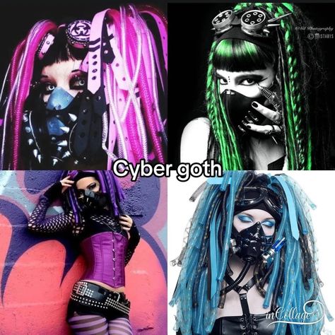 What's your favorite type of goth? 🦇🖤🦇 . Credit: y0u.c4nt.c4tch.m3.n0w Goth Subgenres, Cybergoth Makeup, Cybergoth Outfits, Goth Culture, Gothic Things, Types Of Goth, Cybergoth Style, Alternative Subcultures, Gothic Princess