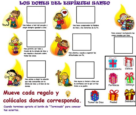 Ejercicio interactivo de Los dones del espíritu santo Pentecost Lesson For Kids Sunday School, Negative Numbers Worksheet, Rose Flower Colors, Water Cycle Worksheet, Moon Coloring Pages, Free Characters, Number Worksheets, Adding And Subtracting, Online Activities