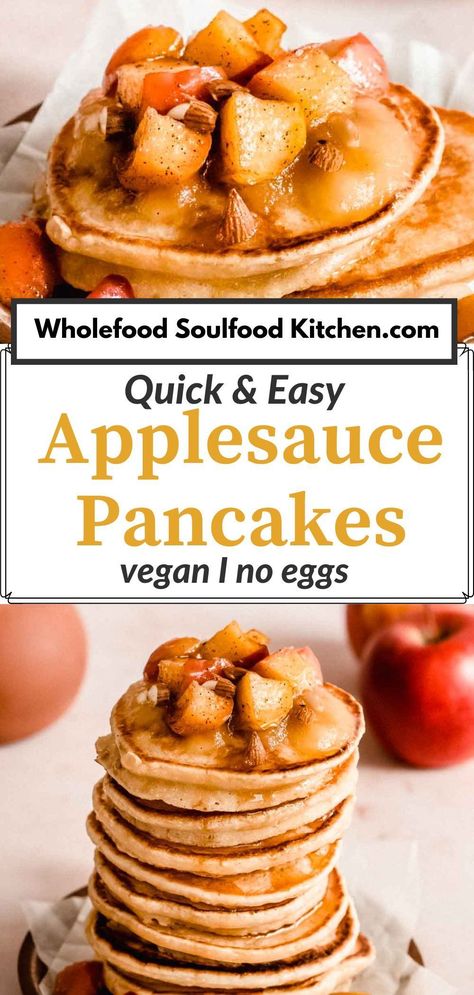 Vegan Applesauce, Vegan Oatmeal Pancakes, Healthy Vegan Pancakes, Best Vegan Pancakes, Vegan Gluten Free Pancakes, Applesauce Pancakes, Egg Free Pancakes, Recipes Chili, Pasta Bread