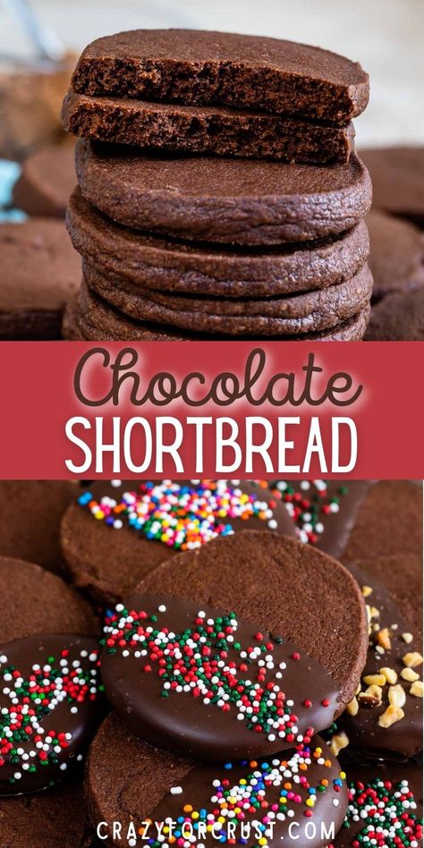 Chocolate Shortbread Cookies Recipes, Traditional Shortbread Recipe, Valentine Baking, Chocolate Dipped Shortbread, Mmm Cookies, Embossed Cookies, Shortbread Cookies Easy, Chocolate Shortbread, Chocolate Shortbread Cookies