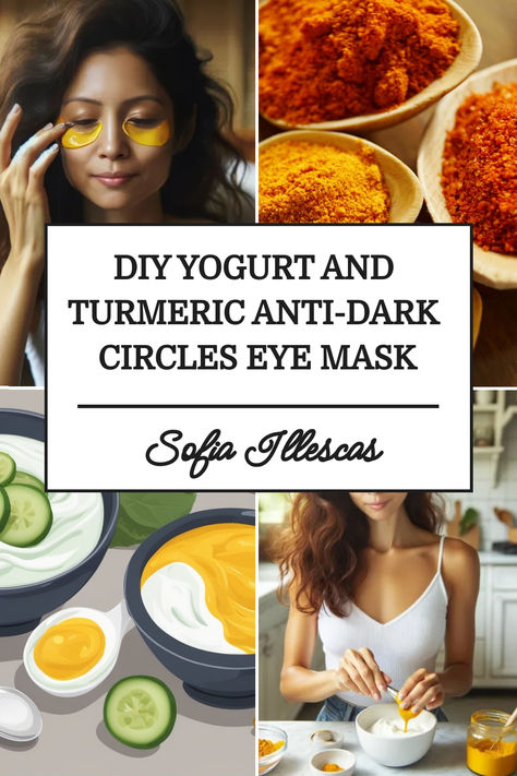 DIY Yogurt and Turmeric Anti-Dark Circles Eye Mask Eye Puffiness Remedies Diy, Diy Under Eye Mask, Diy Eye Bags, Eye Health Remedies, Diy Eye Mask, Puffy Eyes Remedy, Dark Undereyes, Diy Yogurt, Reduce Eye Bags